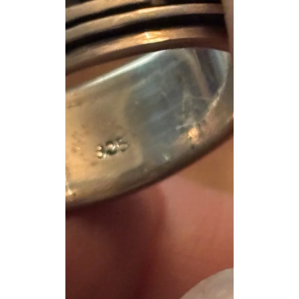 Vintage 925 Sterling Silver Greek Key Fidget Spinner Band Ring US Size 12, 10.8g